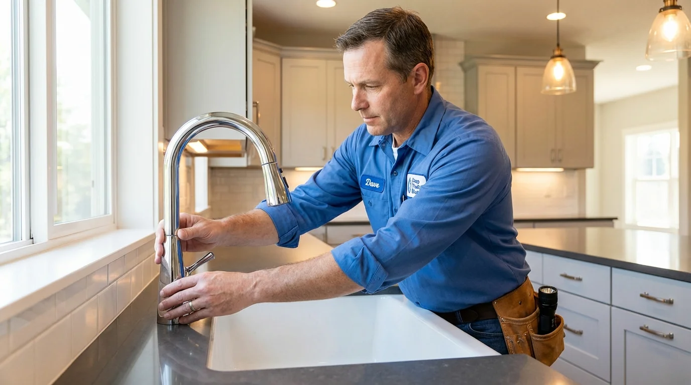Kitchen faucet installation by Johns Plumbing LLC in Hart